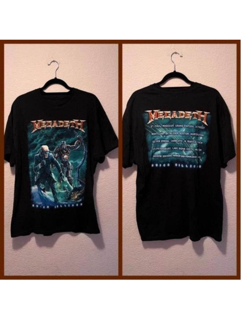 Megadeth Band Tour Graphic T-Shirt Black Size Large‎